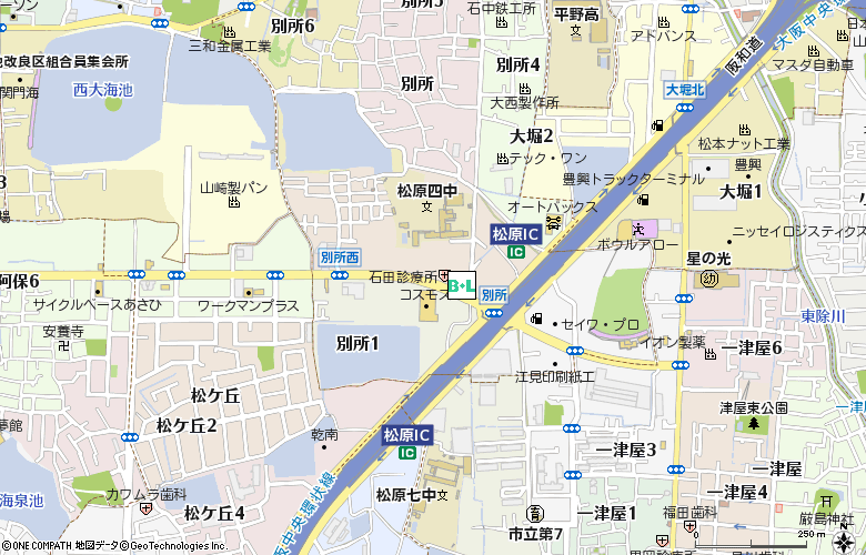 松原別所コンタクト付近の地図